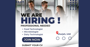 Job Opportunity Dairy Products | Sharjah, UAE